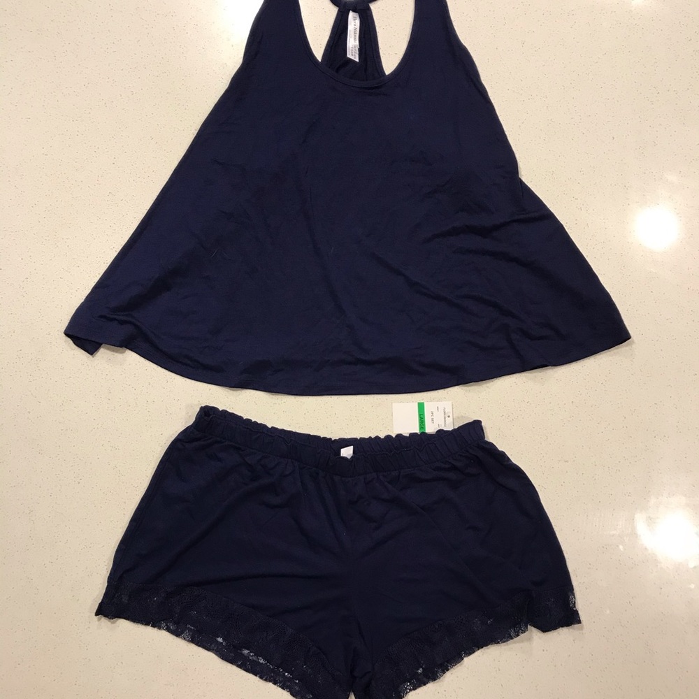 NWT Flora Nikrooz 2pc navy PJ shorts and tank top